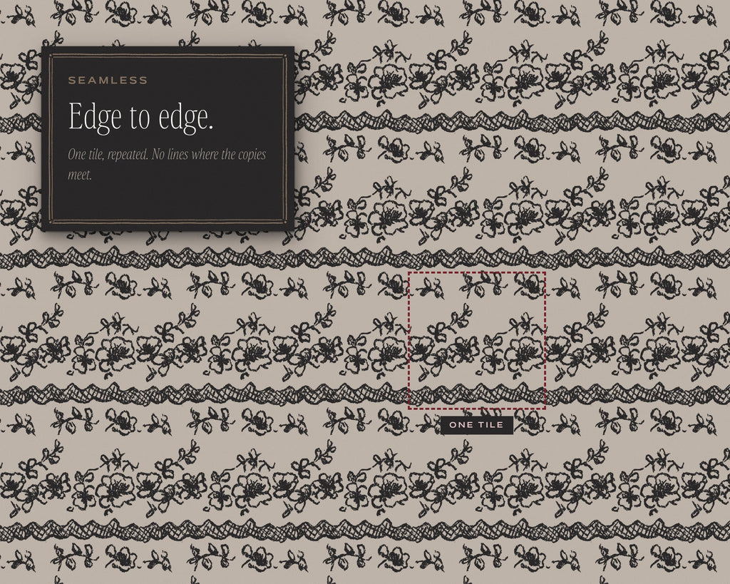 Lace & Trims Seamless Pattern Bundle, edge to edge