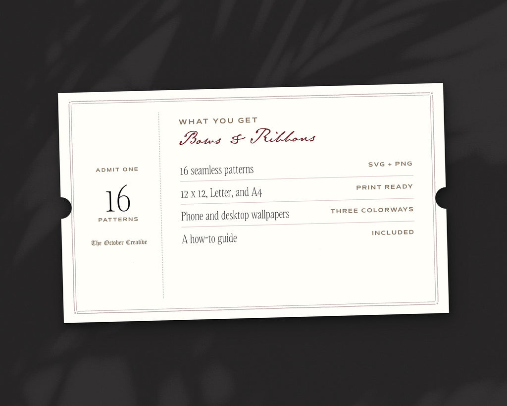 Bows & Ribbons Seamless Pattern Bundle, what you get