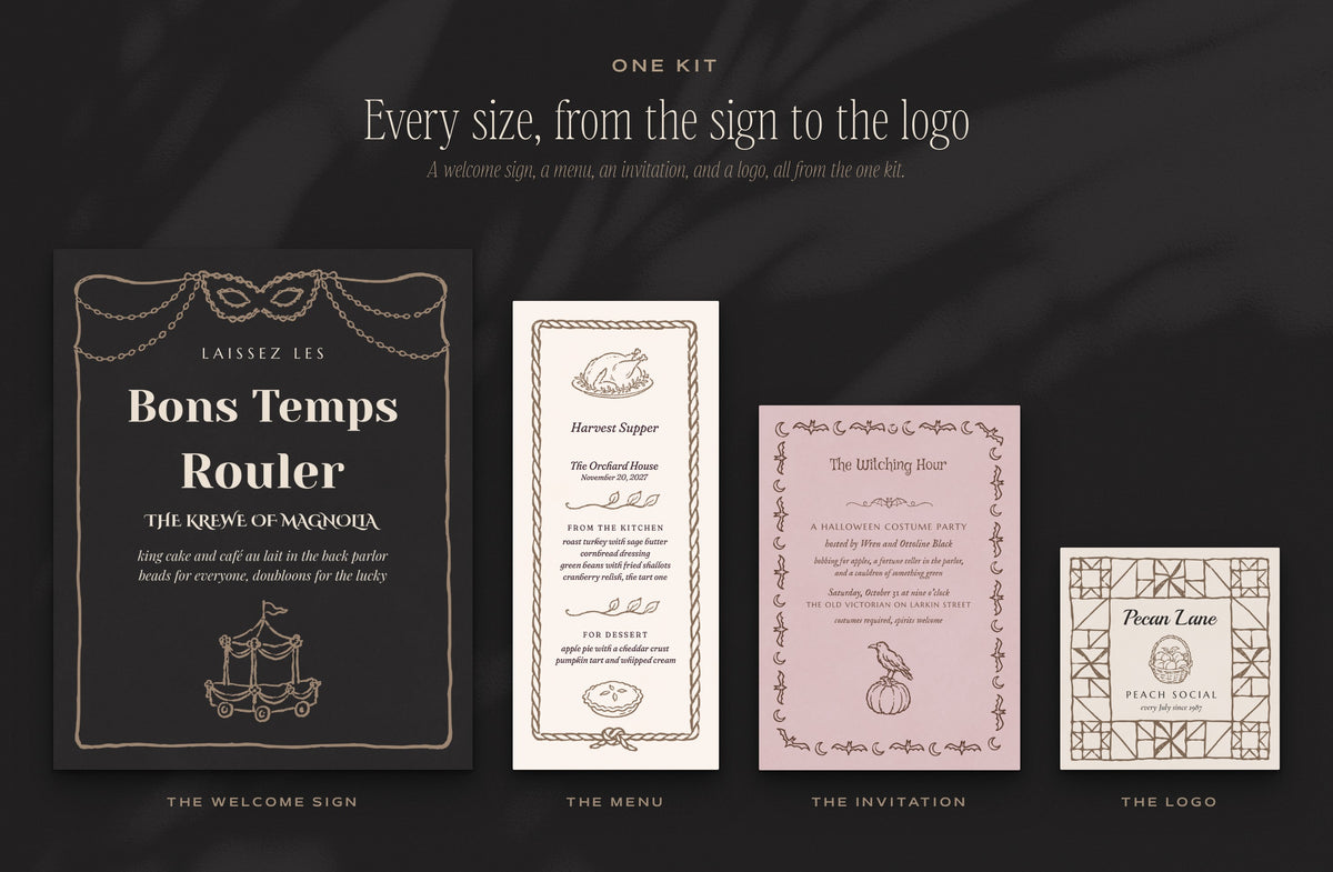 The Occasions Invitation & Sign Builder Kit, every size