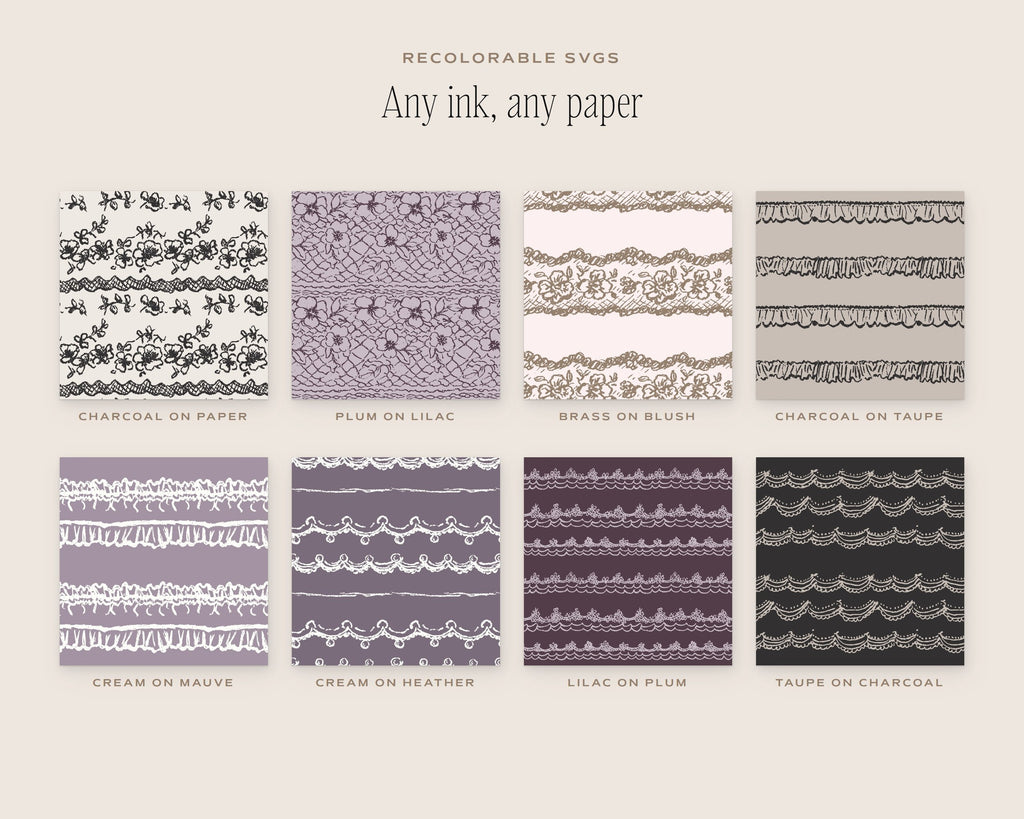 Lace & Trims Seamless Pattern Bundle, any ink, any paper