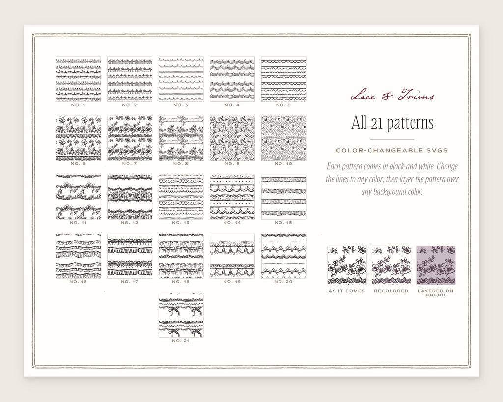 Lace & Trims Seamless Pattern Bundle, all the patterns