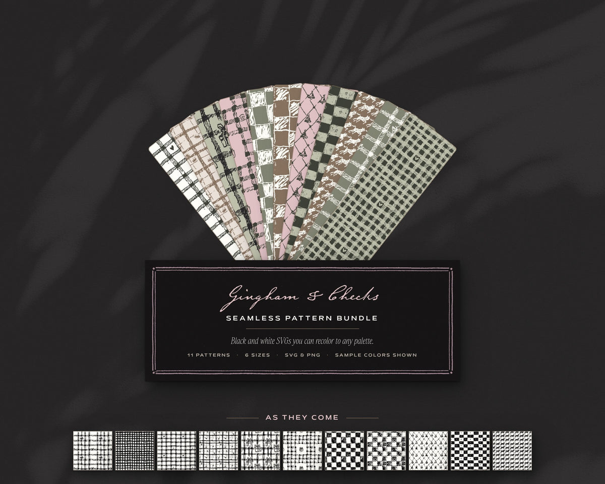 Gingham & Checks Seamless Pattern Bundle, the fan