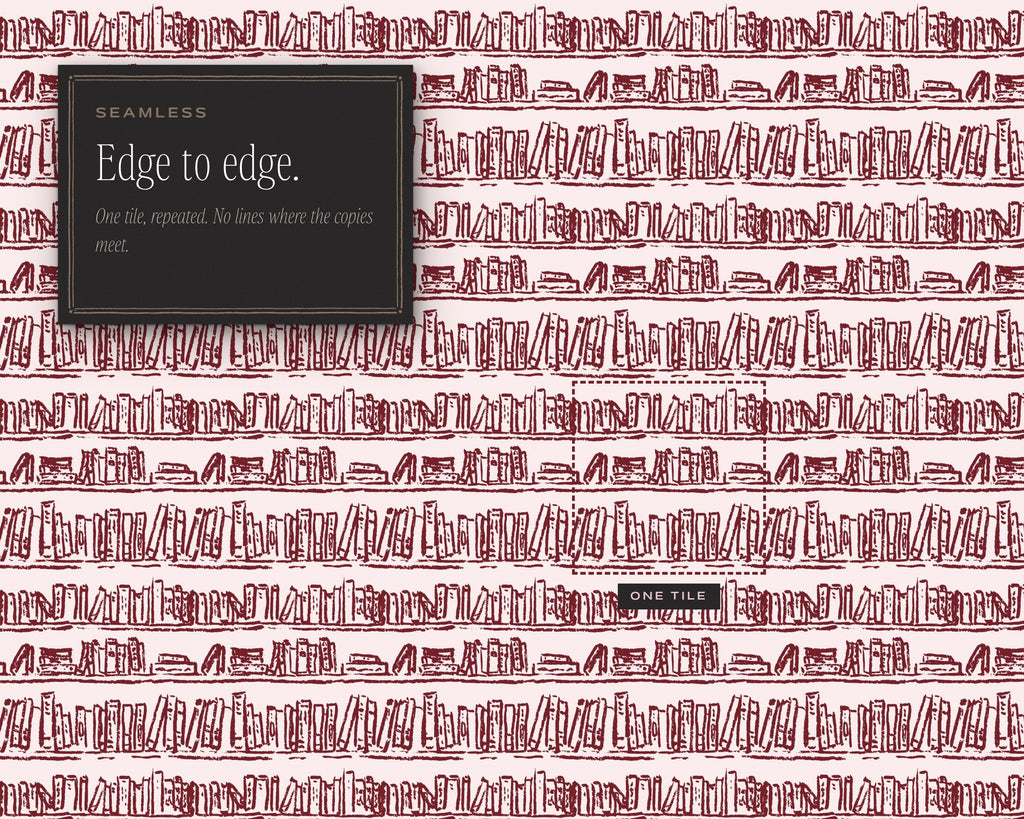 Library & Letters Seamless Pattern Bundle, edge to edge