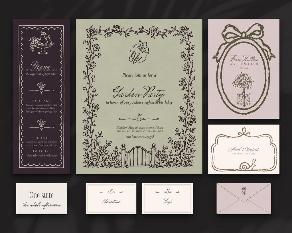 The Garden Soiree Invitation & Sign Builder Kit, the whole afternoon