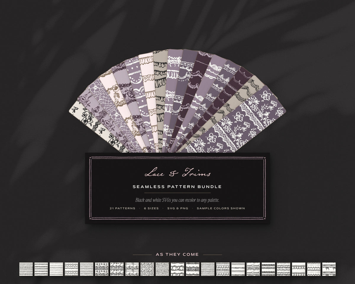 Lace & Trims Seamless Pattern Bundle, the fan