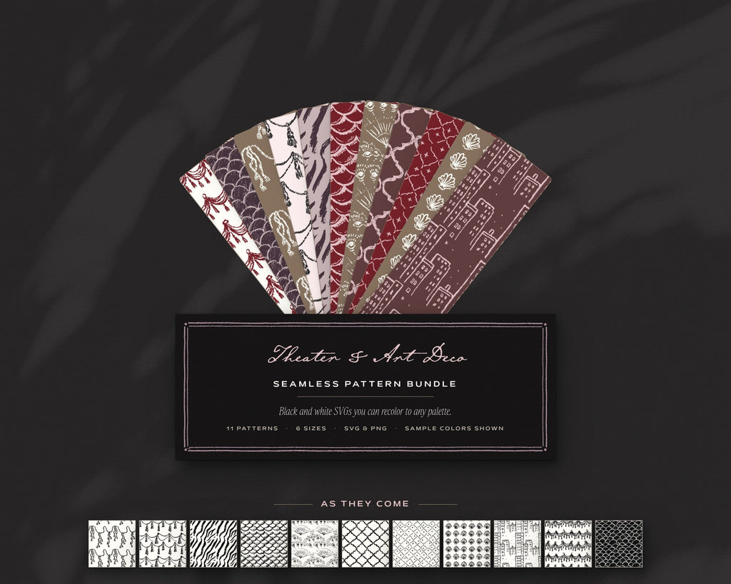 Theater & Art Deco Seamless Pattern Bundle, the fan