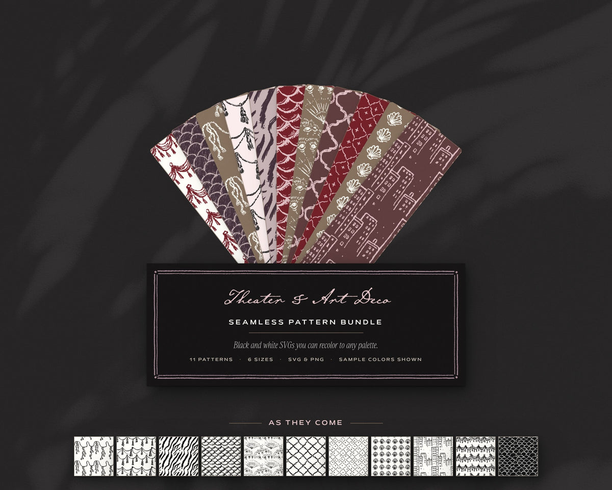 Theater & Art Deco Seamless Pattern Bundle, the fan
