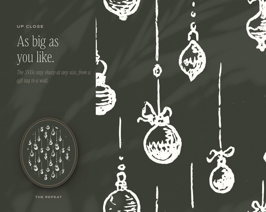 Winter Holiday Seamless Pattern Bundle, up close