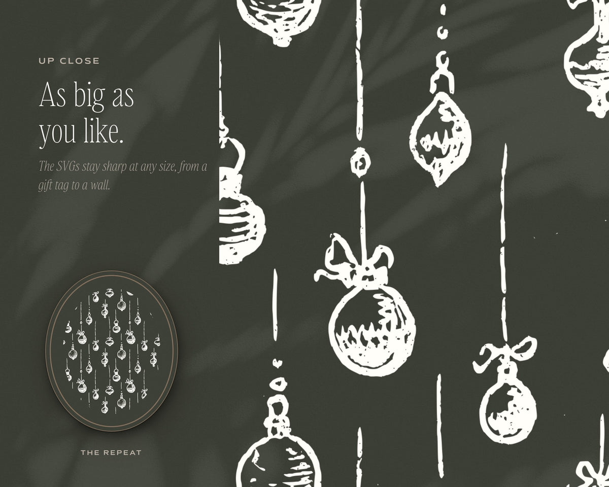 Winter Holiday Seamless Pattern Bundle, up close