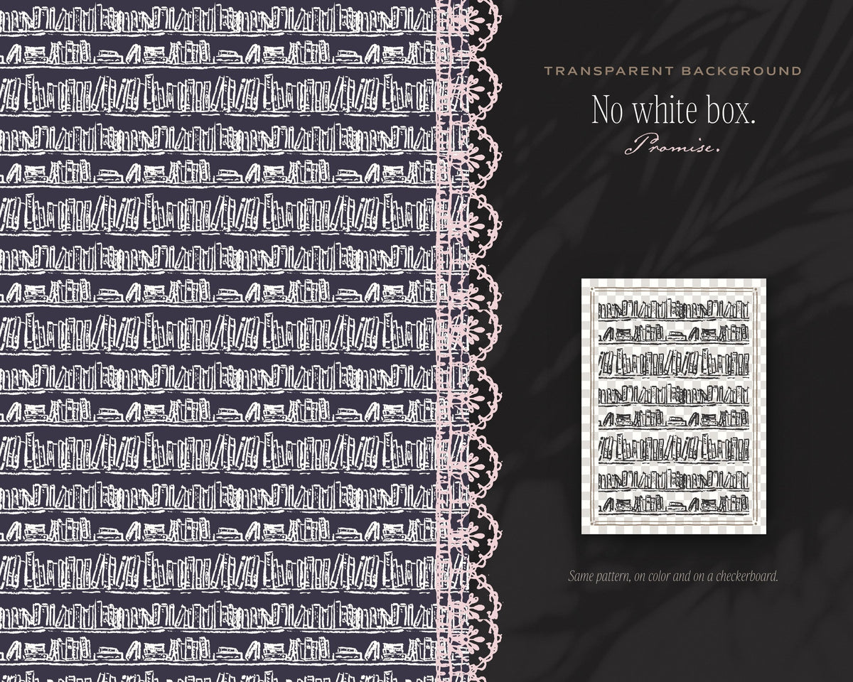 Library & Letters Seamless Pattern Bundle, no white box
