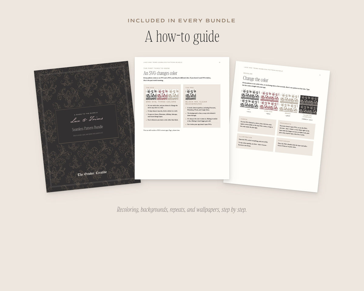 Lace & Trims Seamless Pattern Bundle, the guide
