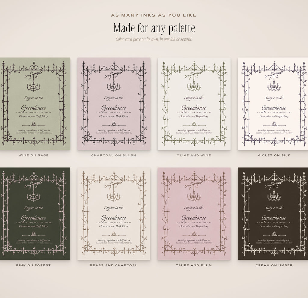 The Garden Soiree Invitation & Sign Builder Kit, any palette