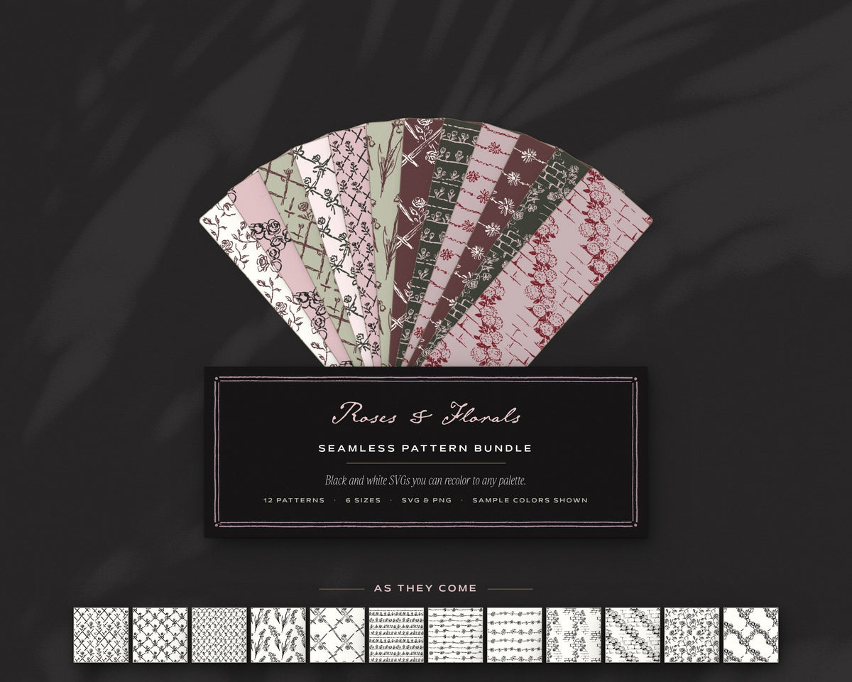 Roses & Florals Seamless Pattern Bundle, the fan