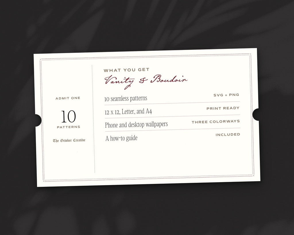 Vanity & Boudoir Seamless Pattern Bundle, what you get