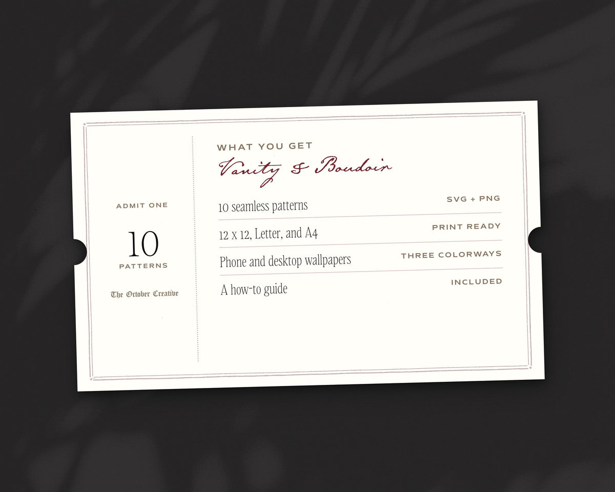 Vanity & Boudoir Seamless Pattern Bundle, what you get