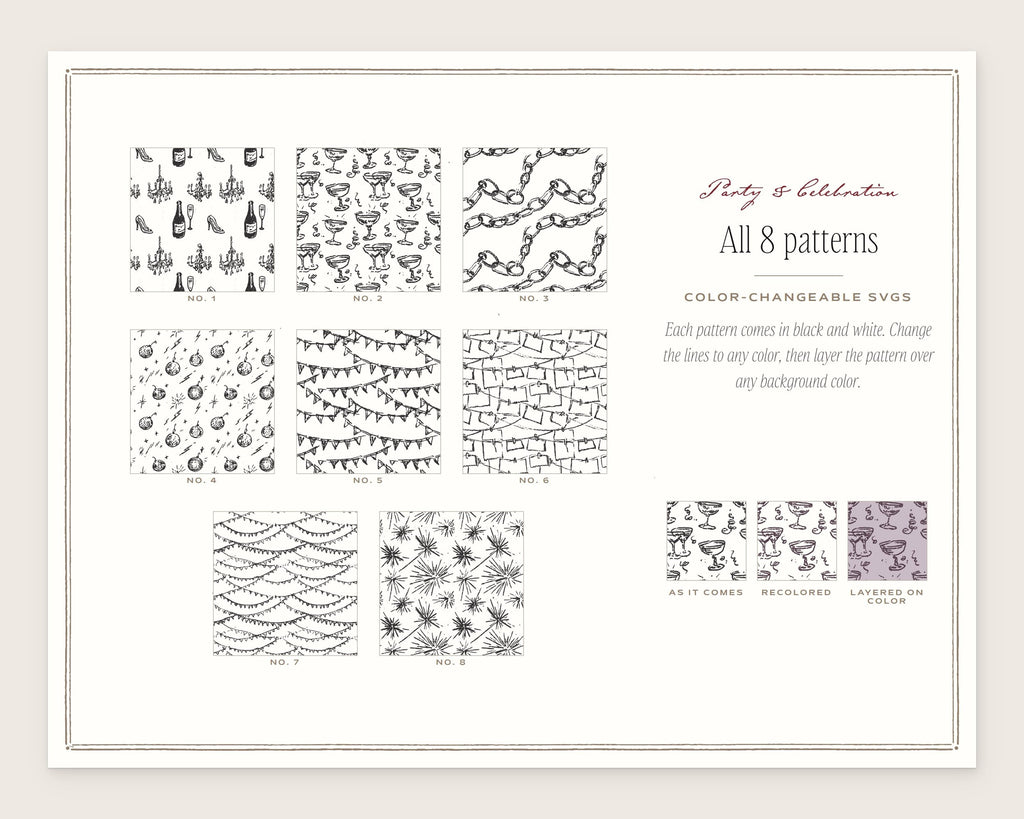 Party & Celebration Seamless Pattern Bundle, all the patterns