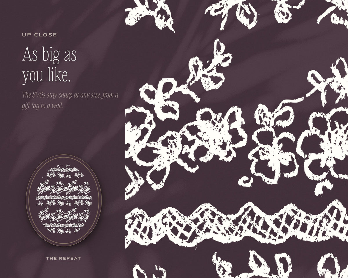 Lace & Trims Seamless Pattern Bundle, up close