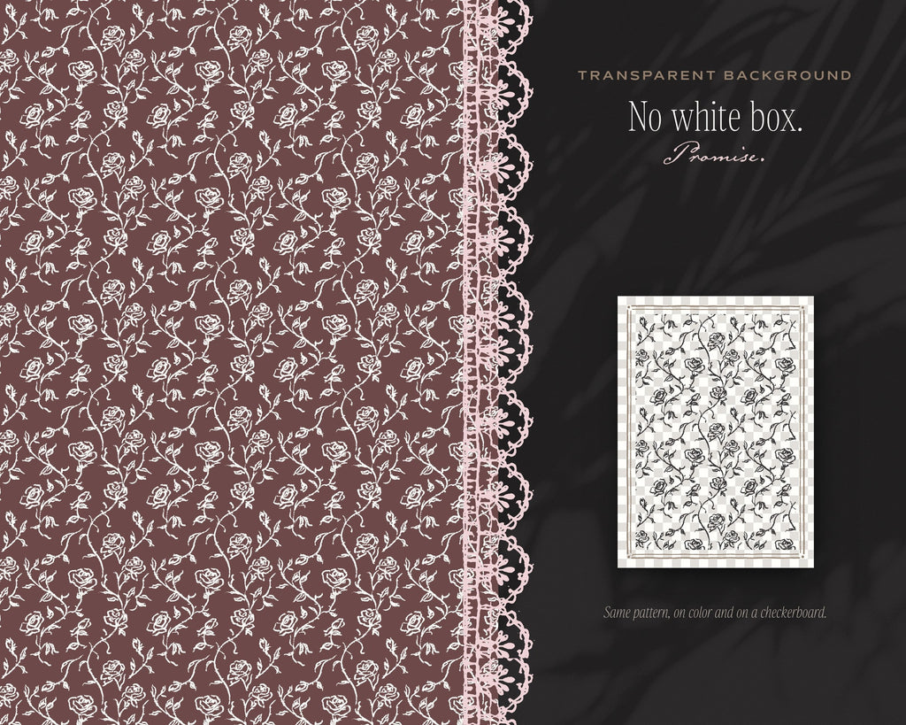 Roses & Florals Seamless Pattern Bundle, no white box
