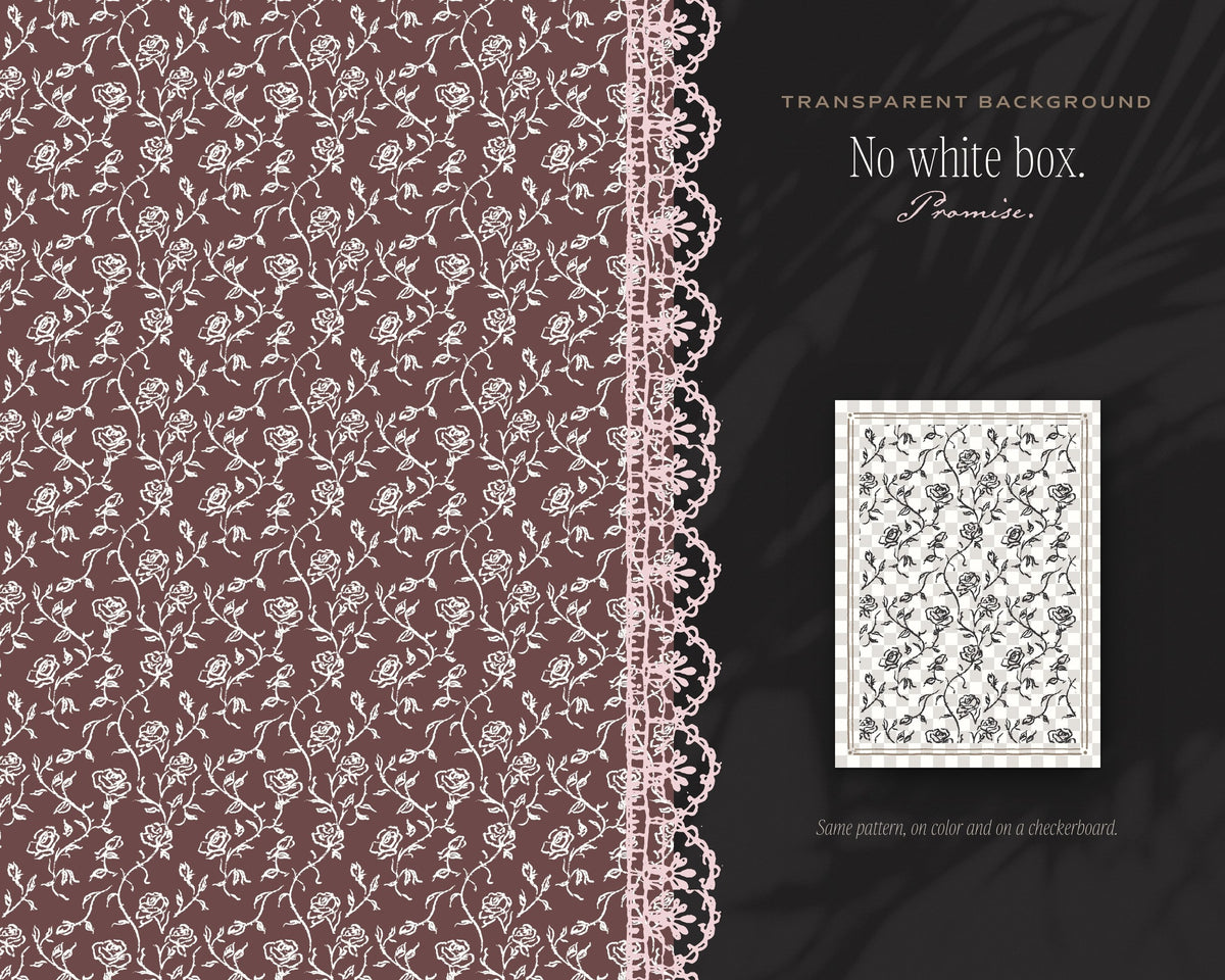 Roses & Florals Seamless Pattern Bundle, no white box