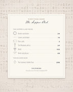 The Supper Club Invitation & Sign Builder Kit, everything inside