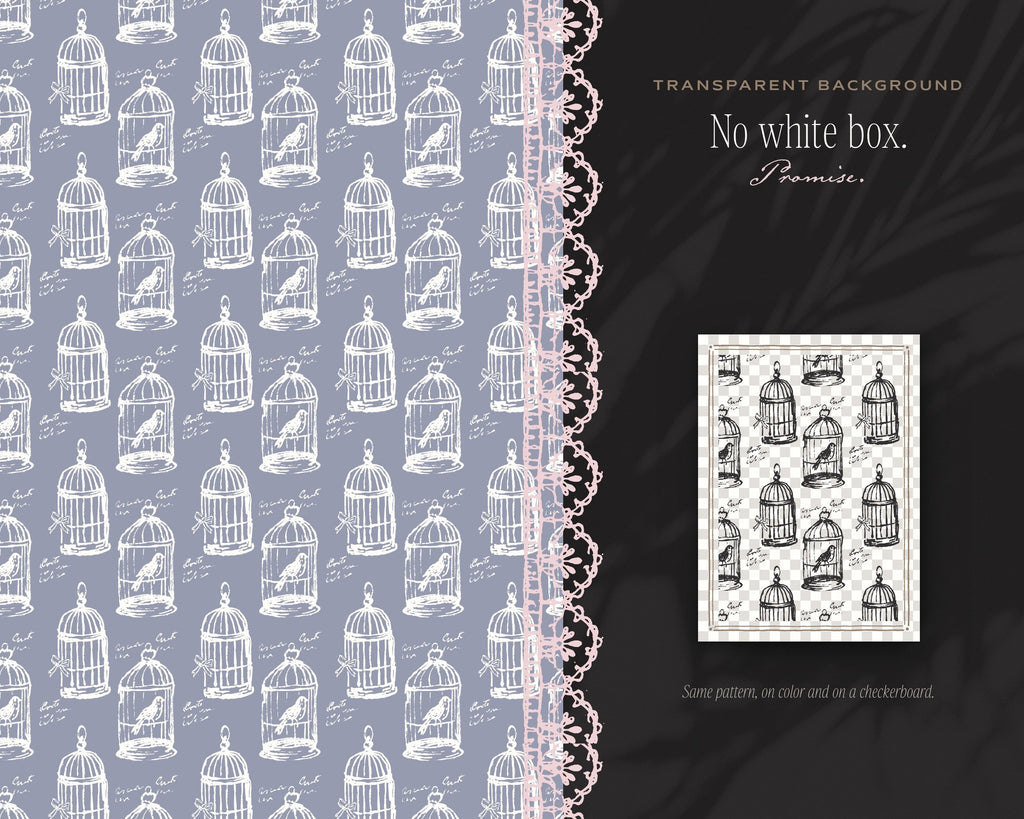 Toile & Vignettes Seamless Pattern Bundle, no white box