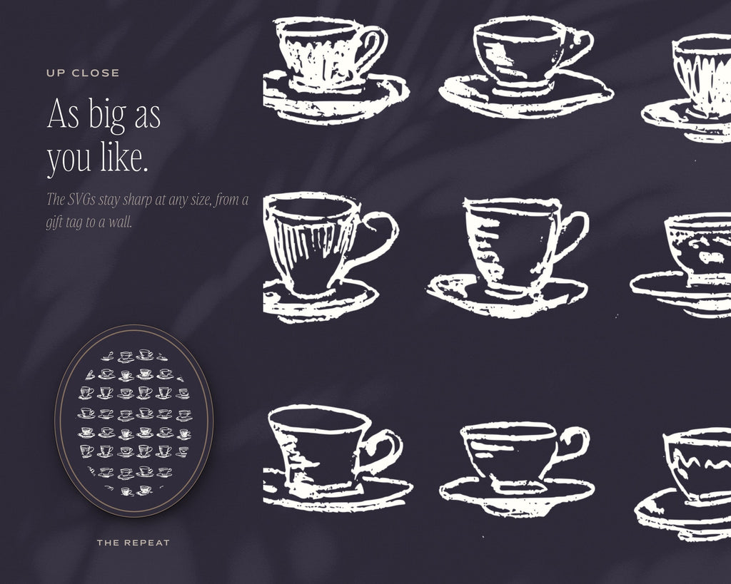 Tea Party & Picnic Seamless Pattern Bundle, up close