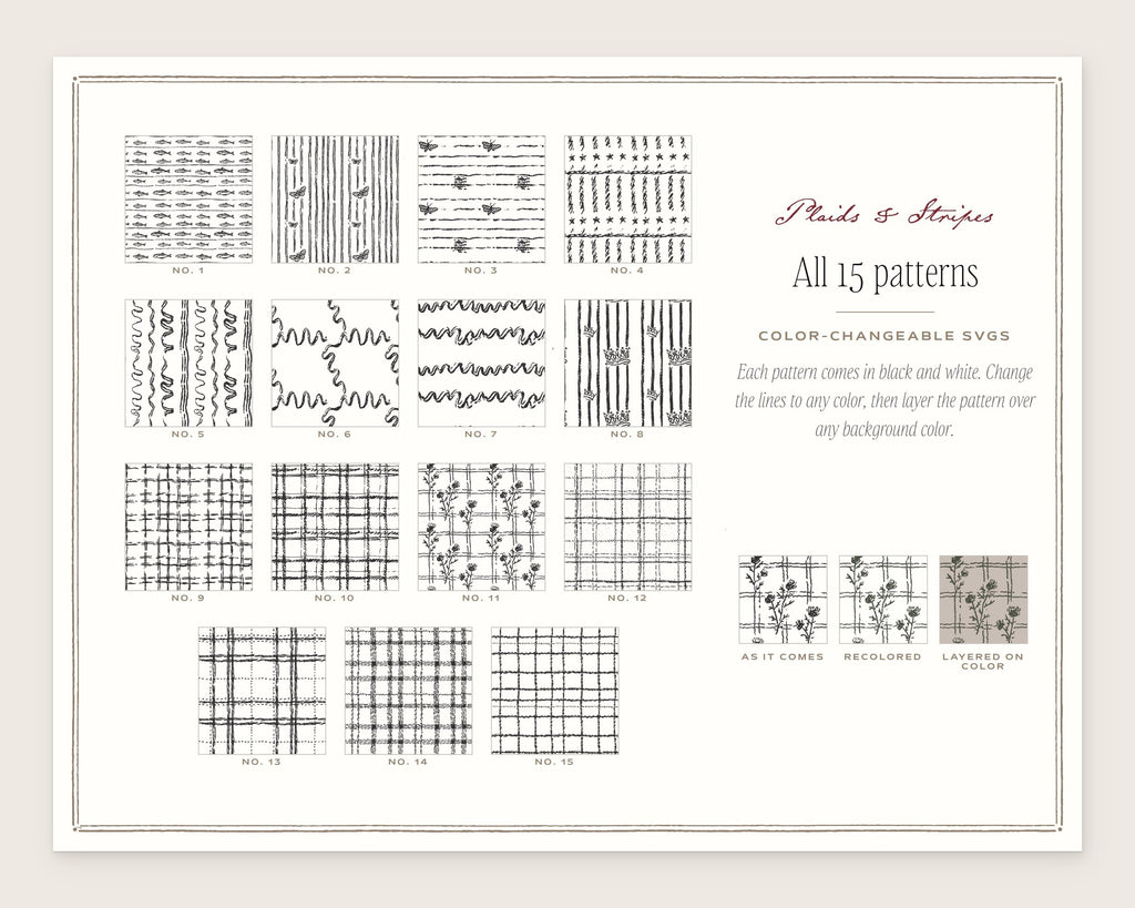 Plaids & Stripes Seamless Pattern Bundle, all the patterns