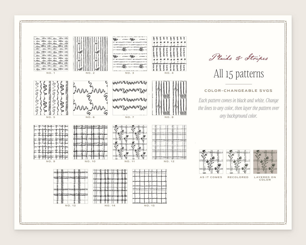 Plaids & Stripes Seamless Pattern Bundle, all the patterns