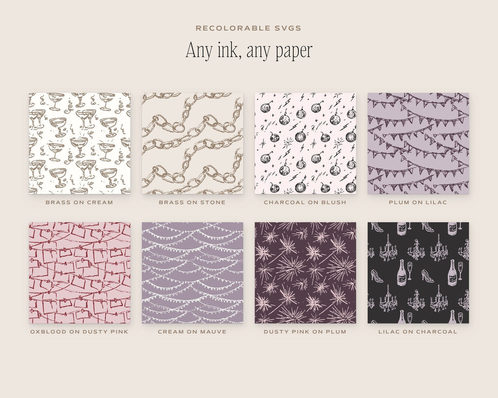 Party & Celebration Seamless Pattern Bundle, any ink, any paper