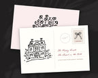 Elegant Wedding Doodle Pack, postcard