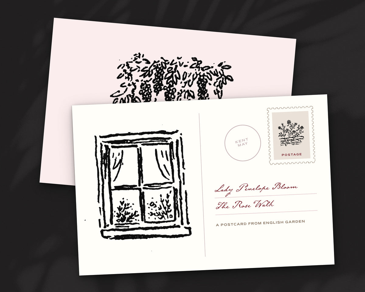 English Garden Doodle Pack, postcard