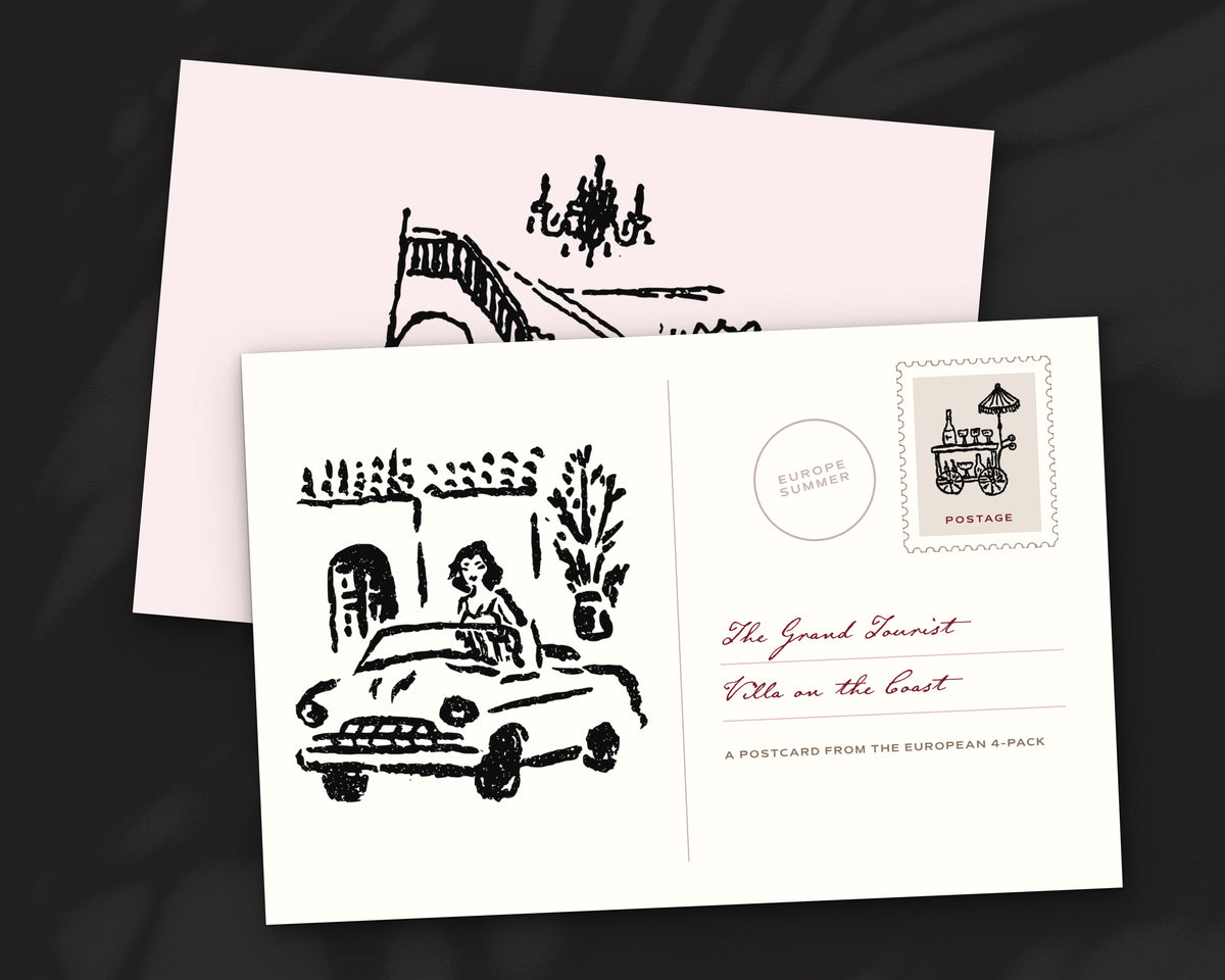 European 4-Pack Doodle Bundle, postcard