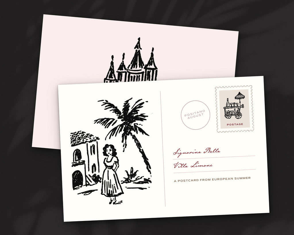 European Summer Doodle Pack, postcard