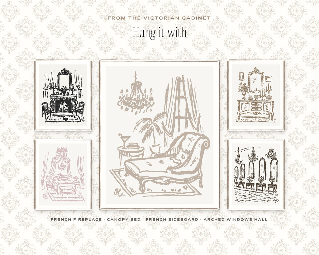 Fainting Couch Art Print, hang it with