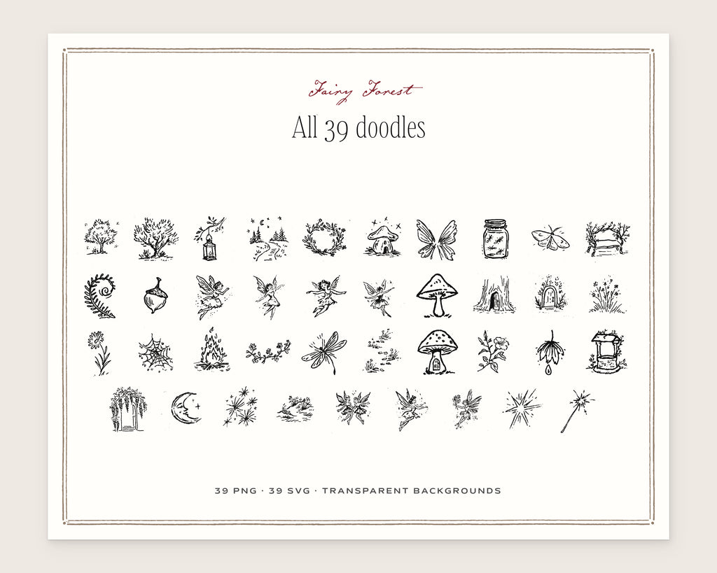 Fairy Forest Doodle Pack, everything in the set