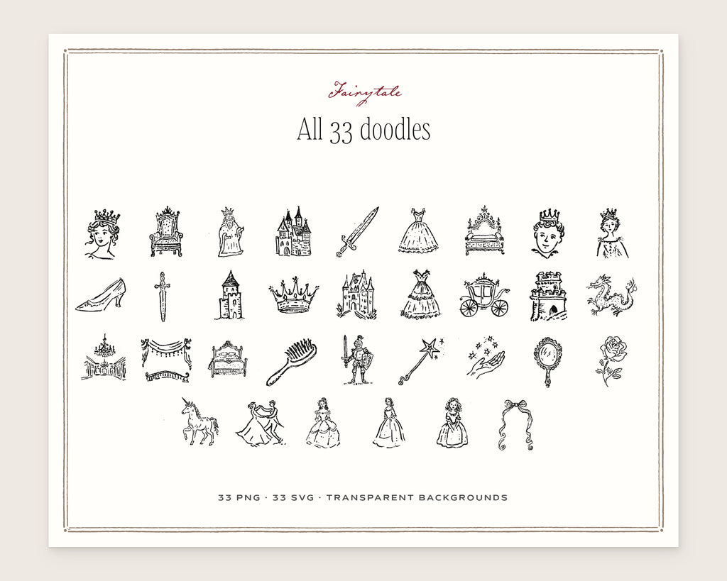 Fairytale Doodle Pack, everything in the set