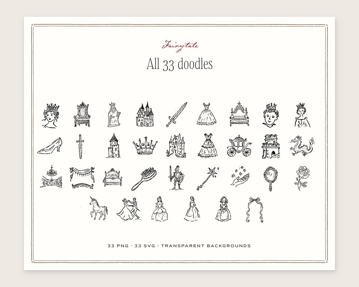 Fairytale Doodle Pack, everything in the set