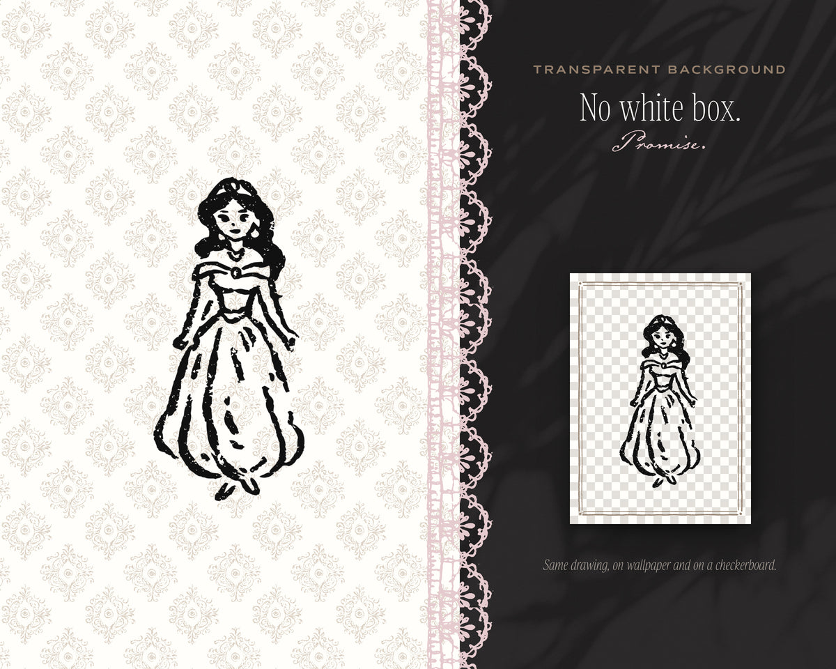 Fairytale Princesses Doodle Pack, no white box