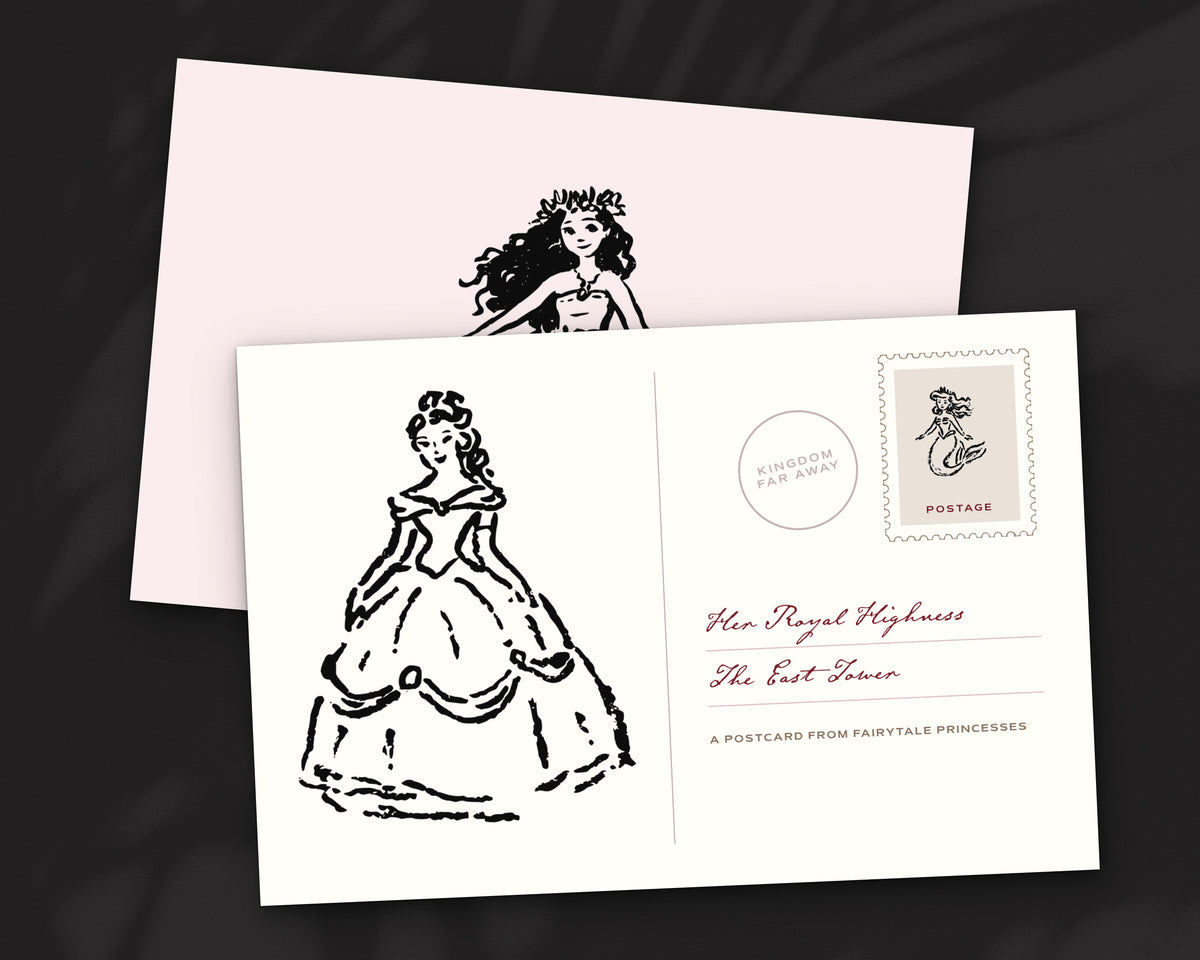 Fairytale Princesses Doodle Pack, postcard