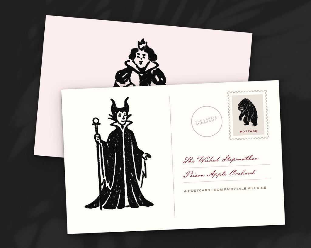 Fairytale Villains Doodle Pack, postcard