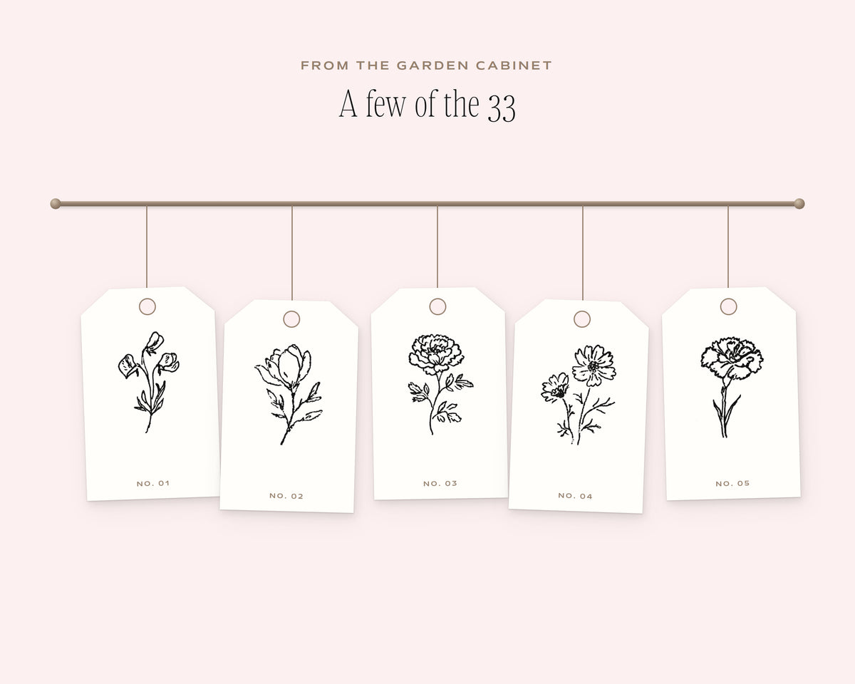 Flowers Doodle Pack, on the rail