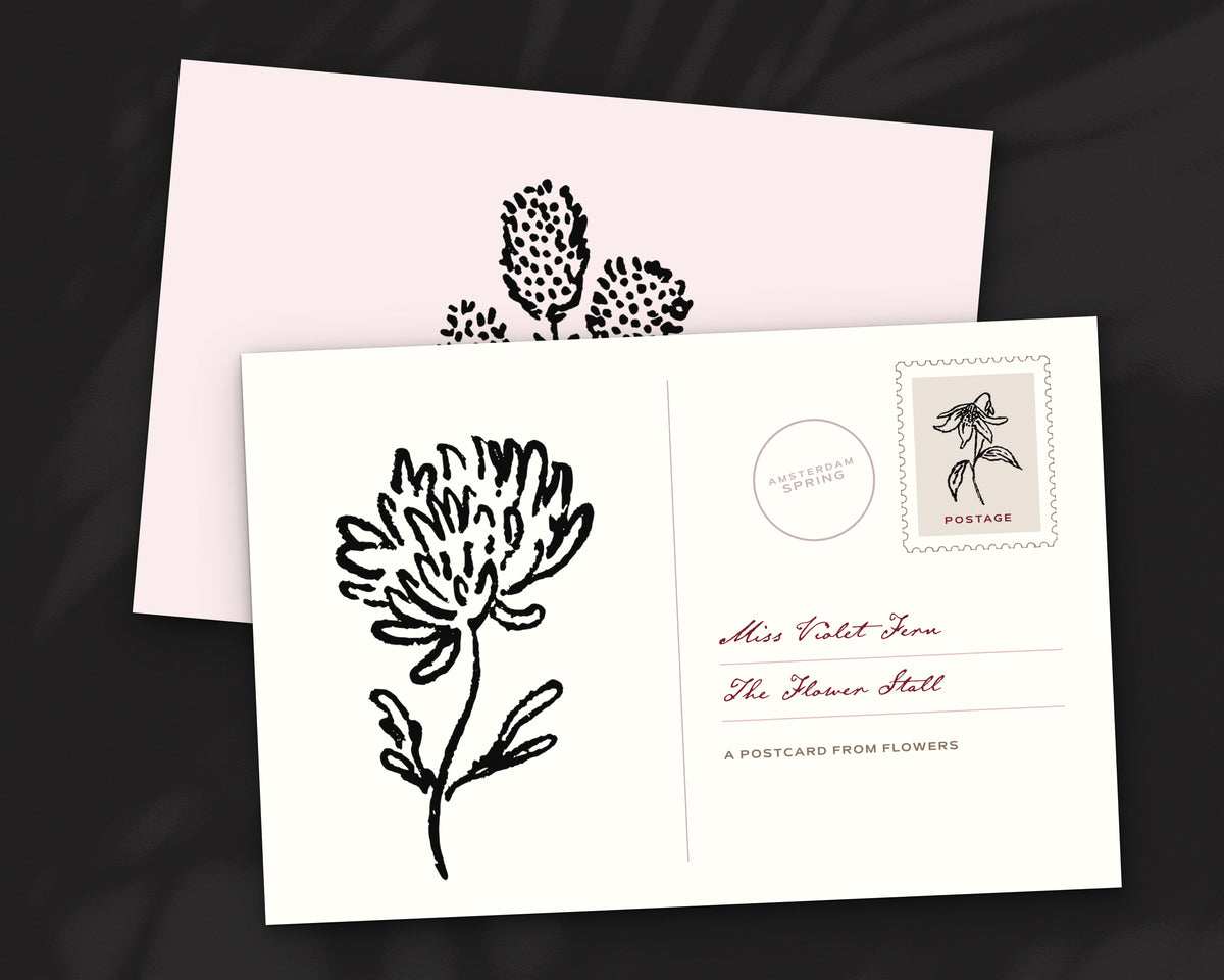 Flowers Doodle Pack, postcard