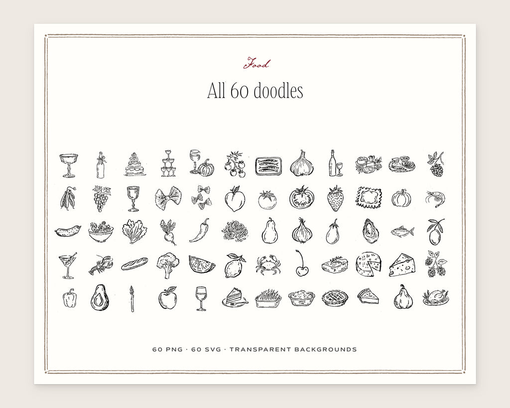 Food Doodle Pack, everything in the set