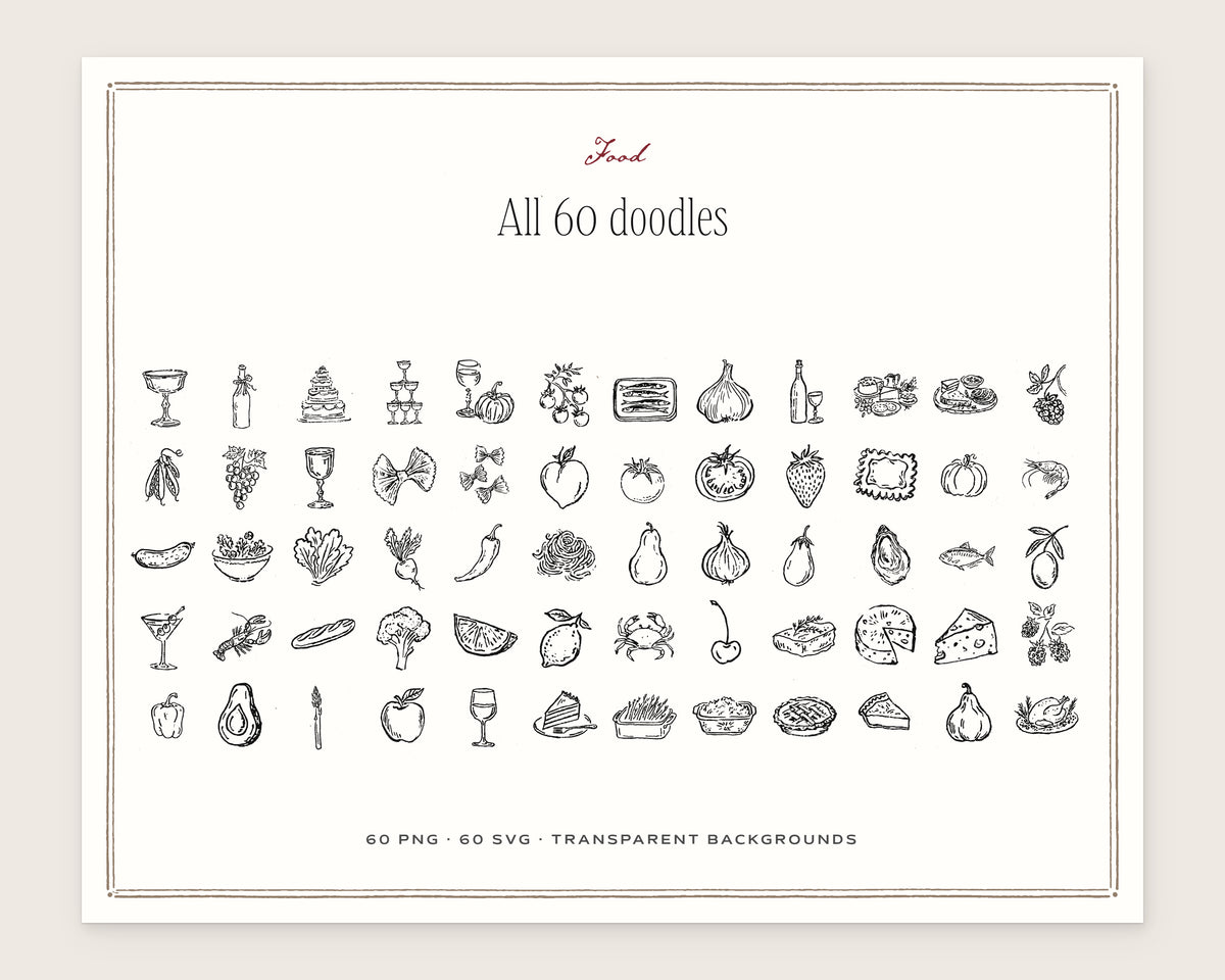 Food Doodle Pack, everything in the set