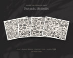 Foodie 4-Pack Doodle Bundle, the four packs inside