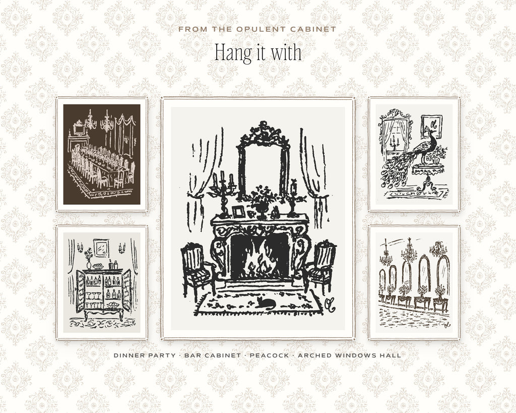 French Fireplace Art Print, hang it with