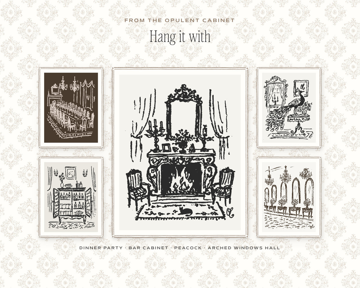 French Fireplace Art Print, hang it with