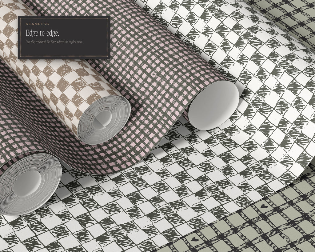 Gingham & Checks Seamless Pattern Bundle, edge to edge