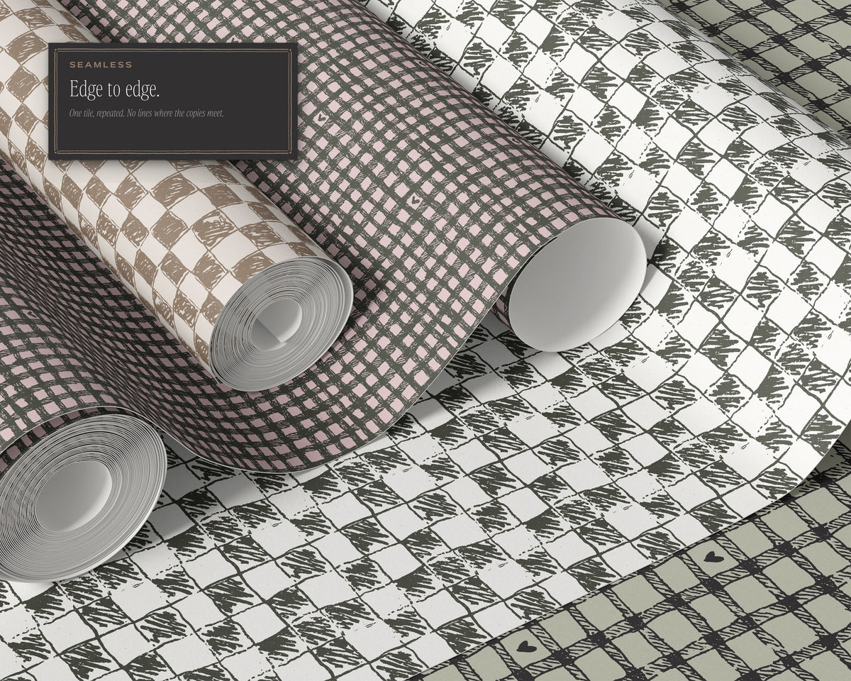 Gingham & Checks Seamless Pattern Bundle, edge to edge