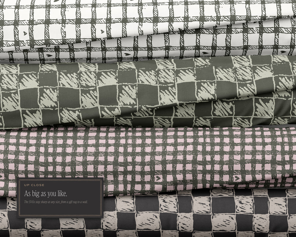 Gingham & Checks Seamless Pattern Bundle, as big as you like